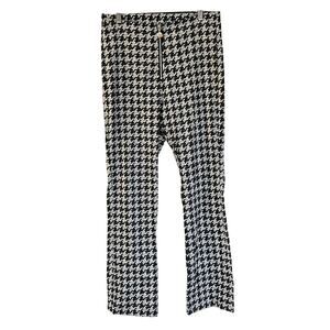 Calzedonia Houndstooth Zip Front Leggings sz L